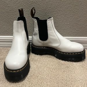 White Platform Dr. Marten Chelsea Boot